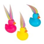 Vinyl Duck with Rainbow Hair 6cm